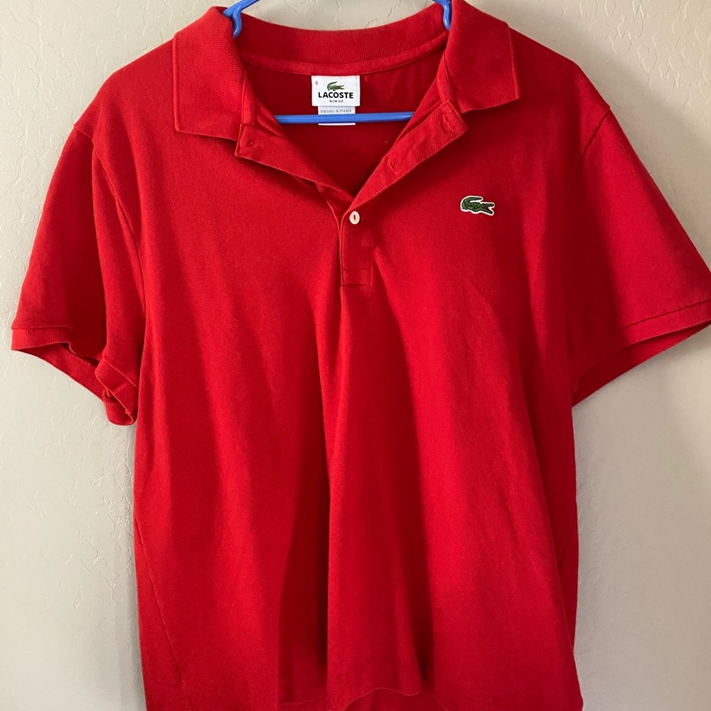 Red Lacoste polo